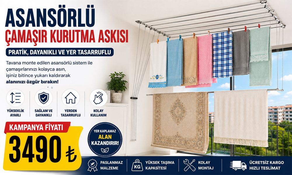 Asansörlü Çamaşır Kurutma Askısı