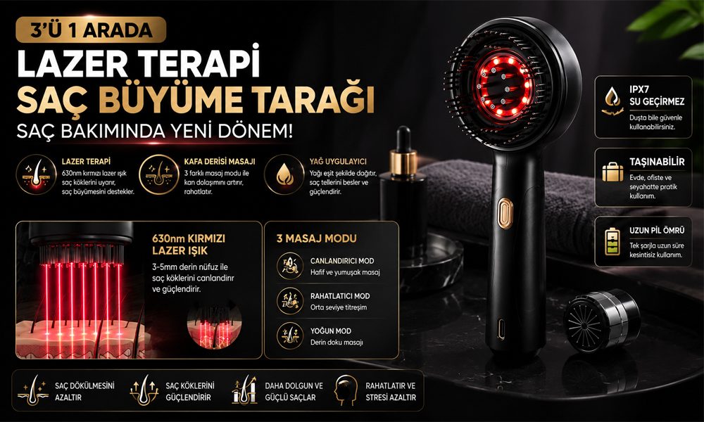 Lazer Terapi Saç Büyüme Tarağı