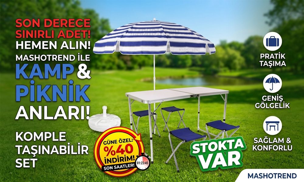 Katlanabilir masa, 4 Adet Tabure